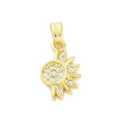 Brass Micro Pave Cubic Zirconia Pendants