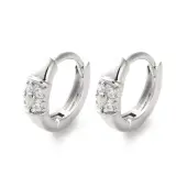 Rack Plating Brass Clear Cubic Zirconia Hoop Earrings
