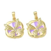 Brass Micro Pave Cubic Zirconia Pendants