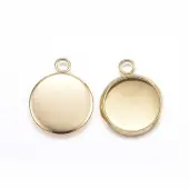 Ion Plating(IP) 304 Stainless Steel Pendant Cabochon Settings