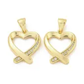 Brass Micro Pave Clear Cubic Zirconia Pendants