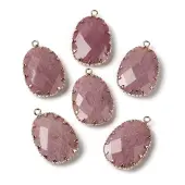 Natural Rhodonite Faceted Pendants