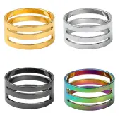 4Pcs 4 Colors Brass Rings