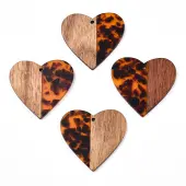 Transparent Resin & Walnut Wood Pendants