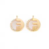 Brass Micro Pave Clear Cubic Zirconia Charms