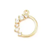 Brass Micro Pave Clear Cubic Zirconia Pendants