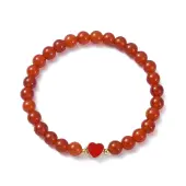 Natural Carnelian Round Beaded Stretch Bracelets