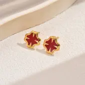 Elegant Alloy Cross Stud Earrings