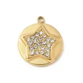 304 Stainless Steel Rhinestone Pendants