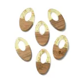 Transparent Resin & Walnut Wood Pendants