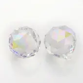 Faceted Round Glass Pendants