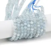 Grade A Natural Aquamarine Round Bead Strands