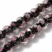 Handmade Gold Sand Lampwork Beads Strands