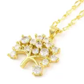Brass Pave Clear Cubic Zirconia Pendant Necklaces for Women