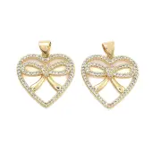 Brass Pave Clear Cubic Zirconia Pendants