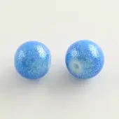 Spray Painted Glass Round Bead Strands