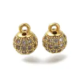 Rack Plating Brass Micro Pave Cubic Zirconia Charms
