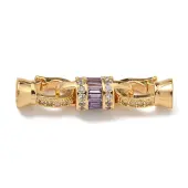 Brass Micro Pave Cubic Zirconia Fold Over Clasps
