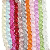 Baking Paint Transparent Glass Bead Strands