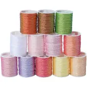 12 Rolls Rainbow Color Polyester Sewing Metallic Thread