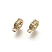 Brass Micro Pave Clear Cubic Zirconia Tube Bails