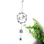 Birds with Flower Iron Hanging Wind Chime Decor