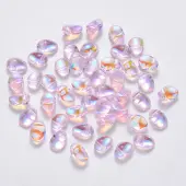 Transparent Spray Painted Glass Charms