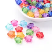 Transparent Mixed Color Acrylic Star Beads