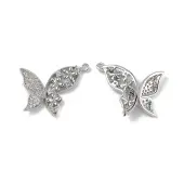 Brass Micro Pave Clear Cubic Zirconia Pendants
