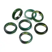 Dyed & Heated Natural Striped Agate/Banded Agate Finger Rings for Women