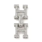 Rack Plating Brass Micro Pave Clear Cubic Zirconia Fold Over Clasps