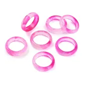 Dyed & Heated Natural Agate Finger Rings for Women