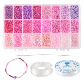 480g 24 Colors Glass Round Seed Beads
