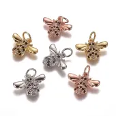 Brass Micro Pave Cubic Zirconia Charms