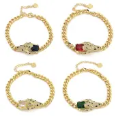 Brass Micro Pave Cubic Zirconia Link & Charm Bracelets