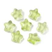 Transparent Spray Painted Frosted Glass Beads