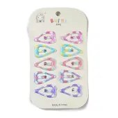 10Pcs 5 Colors Tartan Pattern Epoxy Resin Snap Hair Clip