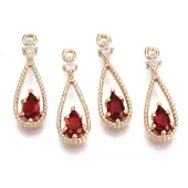 Brass Micro Pave Cubic Zirconia Pendants