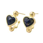 Natural Dyed Lapis Lazuli Heart Stud Earrings