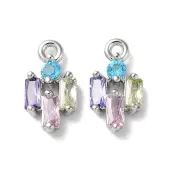Brass Micro Pave Cubic Zirconia Charms