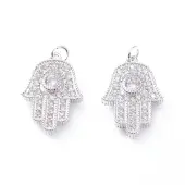 Brass Micro Pave Cubic Zirconia Pendants