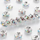 Brass Grade A Rhinestone Spacer Beads