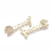 Brass Micro Pave Cubic Zirconia Links