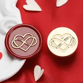 Golden Tone Round Wax Seal Brass Stamp Heads