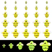 74Pcs 5 Styles Luminous Transparent Resin Cabochons
