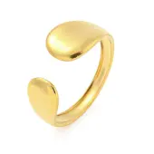 304 Stainless Steel Teardrop Open Cuff Ring for Women