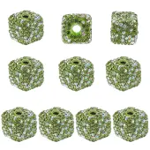 10Pcs Rhinestone Clay Pave Glass Beads