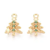 Brass Micro Pave Cubic Zirconia Charms