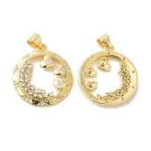 Brass Micro Pave Clear Cubic Zirconia Pendants
