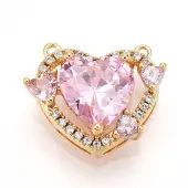 Brass Micro Pave Cubic Zirconia Charms